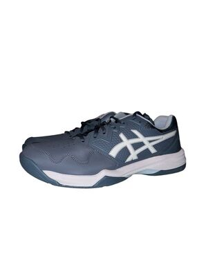 Asics Blue-Grey Athletic Sneakers with White Logo